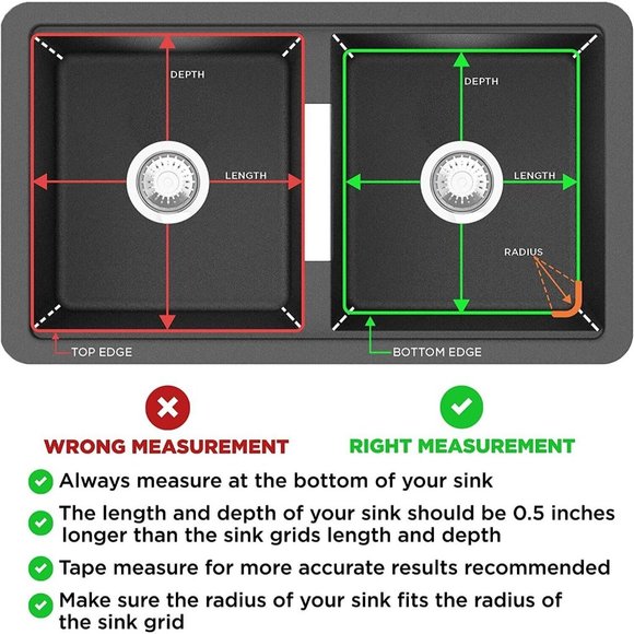 Kitchen Sink Bottom Grid Protector Stainless Steel 13.1 x 11.6 inch Rear Drain - Picture 3 of 6